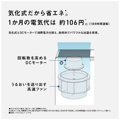 Panasonic FE-KX07C 気化式加湿器 本体 パナソニック Panasonic 【アウトレット】加湿器 ナノイー 気化式 木造