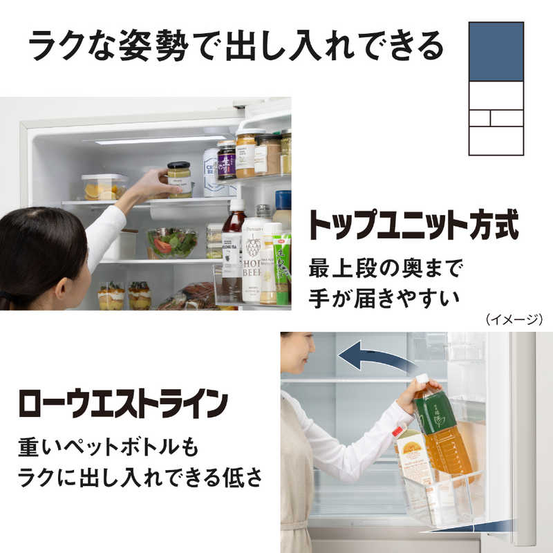 パナソニック　Panasonic パナソニック　Panasonic 冷蔵庫 5ドア 468L 右開き BRタイプ 真ん中野菜室 幅60cm マットライトベージュ NR-E47BR3-C NR-E47BR3-C