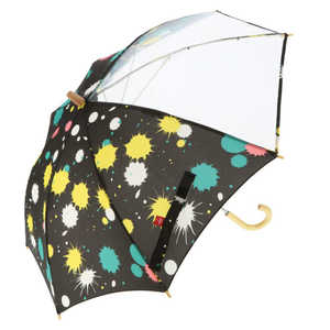 三国 392plusm キッズ傘 ジャンプ傘45cm ペンキ.BK 392KIDSKASA 三国 392plusm キッズ傘 ジャンプ傘45cm ペンキ.BK 392KIDSKASA