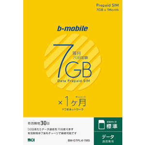 B-MOBILE b-mobile 7GB×1ヶ月定額パッケージ（標準SIM） BMGTPL41MS