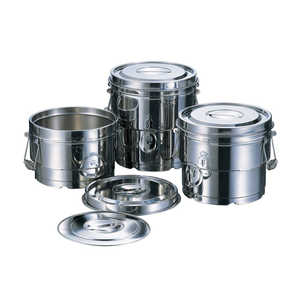 赤川器物製作所 目盛付二重食缶クリップ付 10L 029091 赤川器物製作所 目盛付二重食缶クリップ付 10L 029091