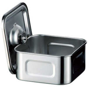 カンダ AG 18-8浅型角キッチンポット(ツマミ付) 19cm 016198