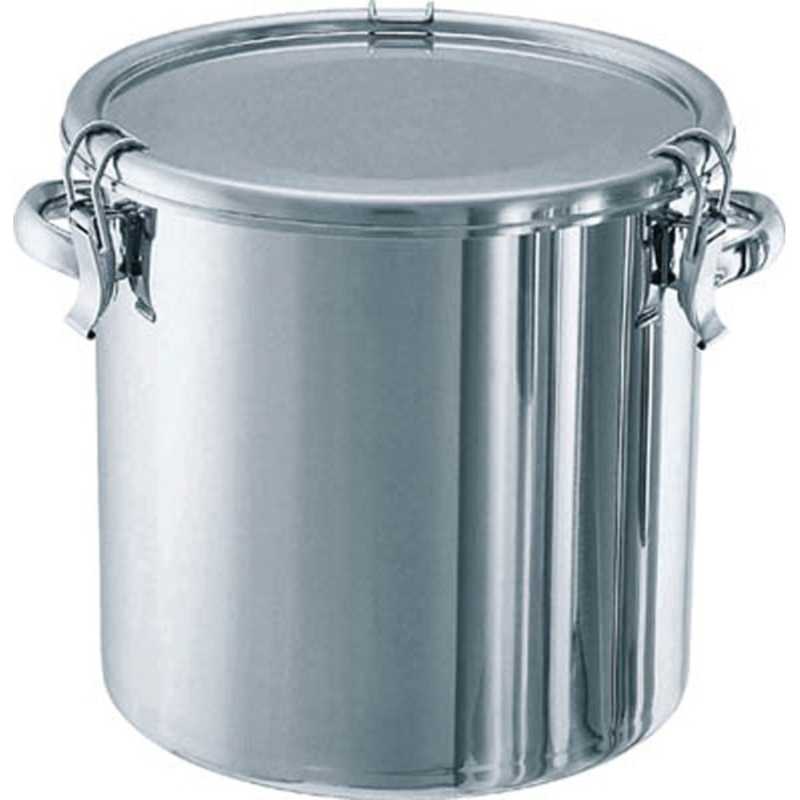 日東金属工業 ステンレスタンク テーパー付キャッチクリップ式密閉タンク(フタ付)36L TPCTH36