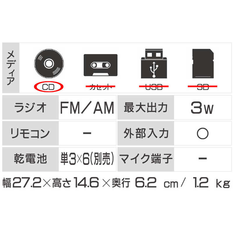 東芝　TOSHIBA 東芝　TOSHIBA 【アウトレット】CDラジオ ホワイト TY-C260-W TY-C260-W