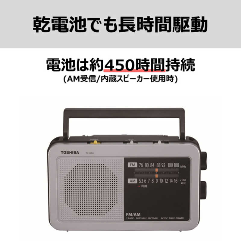 東芝　TOSHIBA 東芝　TOSHIBA LEDライト付きホームラジオ シルバー [ワイドFM対応 /AM/FM] TY-HR4-S TY-HR4-S