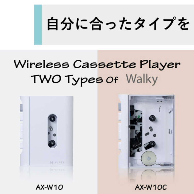 東芝　TOSHIBA 東芝　TOSHIBA Walky（ウォーキー）Bluetooth送信対応 ワイヤレスカセットプレーヤー クリアタイプ  AX-W10C AX-W10C