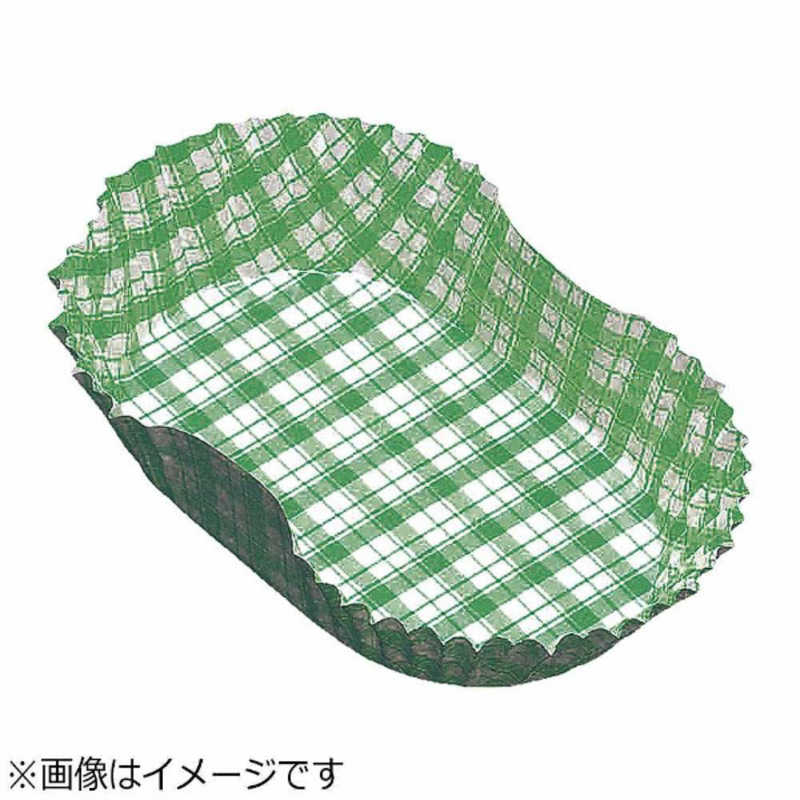 アヅミ産業 アヅミ産業 紙カップ ココケース小判型(500枚入) 11号 緑 XAZ3813 XAZ3813