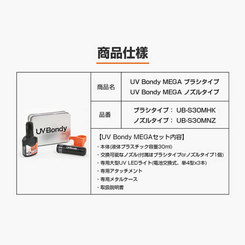 ジット ジット UV Bondy MEGA ユーブイボンディメガ スターターキット 30ml(ハケタイプ) 30ml(ハケタイプ)