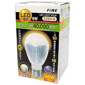 FINE LED電球 ホワイト [E26 /電球色 /1個 /60W相当 /一般電球形] FLED60L