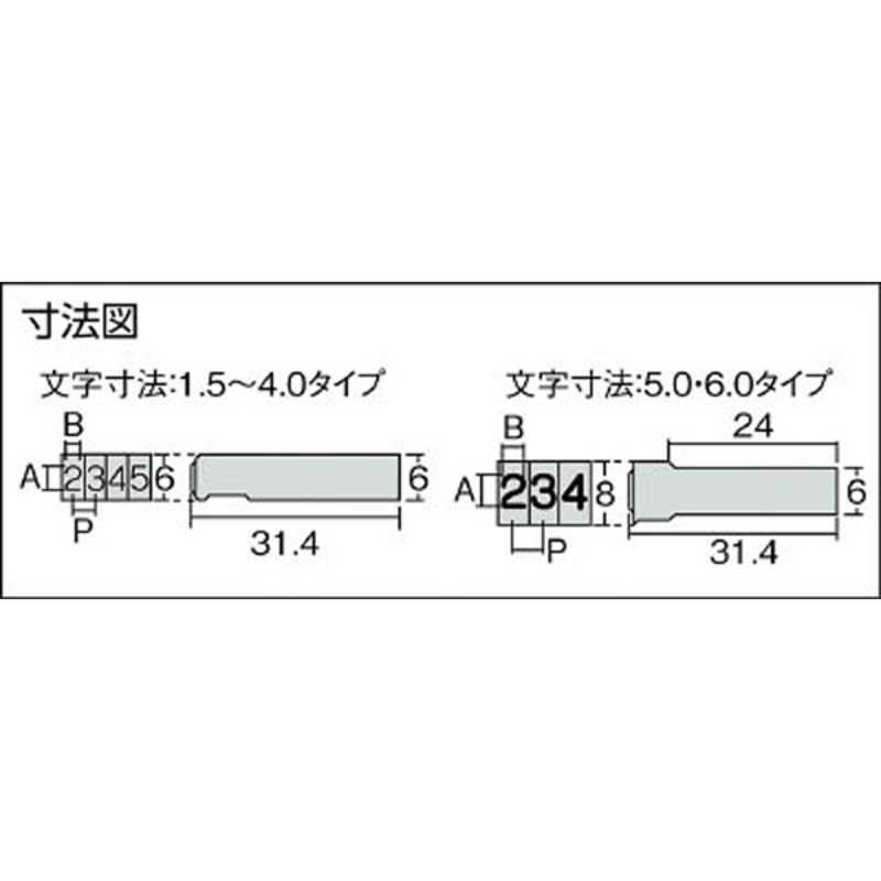 大きい割引 浦谷商事 ハイス組合せ刻印1.5mmバラ 数字6 UC15B6