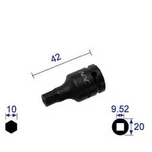 長堀工業 ヘキサゴンレンチソケット ショートタイプ 差込角9.52x対辺10mm 310C 長堀工業 ヘキサゴンレンチソケット ショートタイプ 差込角9.52x対辺10mm 310C