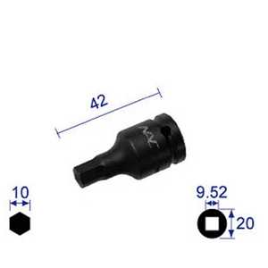 長堀工業 ヘキサゴンレンチソケット ショｰトタイプ 差込角9.52x対辺10mm 310C