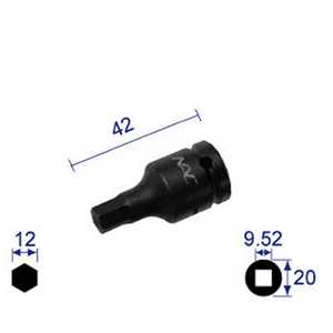長堀工業 ヘキサゴンレンチソケット ショートタイプ 差込角9.52x対辺12mm 312C 長堀工業 ヘキサゴンレンチソケット ショートタイプ 差込角9.52x対辺12mm 312C