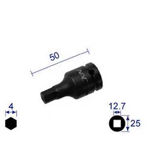 長堀工業 ヘキサゴンレンチソケット ショｰトタイプ 差込角12.7x対辺4mm 404C