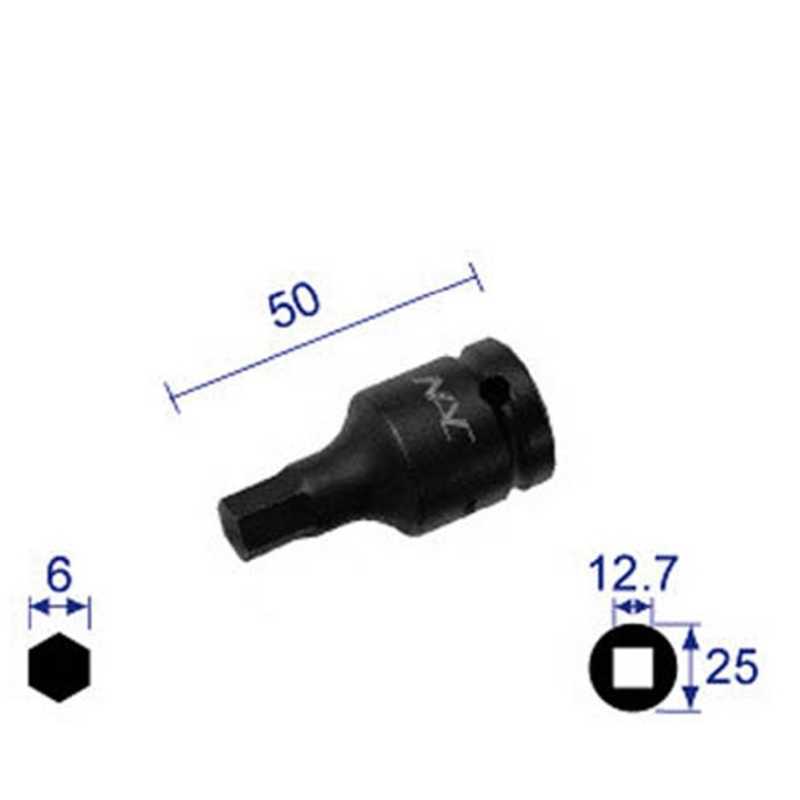 長堀工業 長堀工業 ヘキサゴンレンチソケット ショートタイプ 差込角12.7x対辺6mm 406C 406C