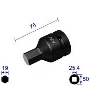 長堀工業 ヘキサゴンレンチソケット 差込角25.4x対辺19mm 819C