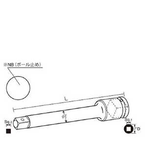 長堀工業 エクステンションバｰ 差込角9.52x150L 315E