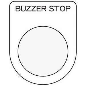 アイマーク 押ボタン/セレクトスイッチ(メガネ銘板)BUZZER STOP 黒 φ2 P2239