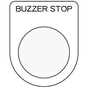 アイマーク 押ボタン/セレクトスイッチ(メガネ銘板)BUZZER STOP 黒 φ2 P2539