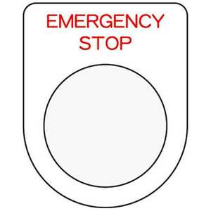 アイマーク 押ボタン/セレクトスイッチ(メガネ銘板)EMERGENCY STOP 赤 P3042