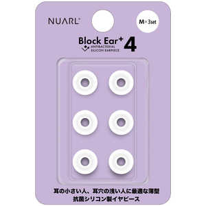 NUARL Block Ear+4 ���ݥ��ꥳ�󥤥䡼�ԡ��� M������ 3�ڥ� ���ꥢ�ۥ磻�� NBE-P4-WH-M