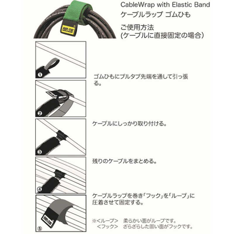 RIPTIE RIPTIE ケーブルラップゴムひも 25.4mmX609.6mm 1本入 黒 HE-24-1PK-BK HE-24-1PK-BK