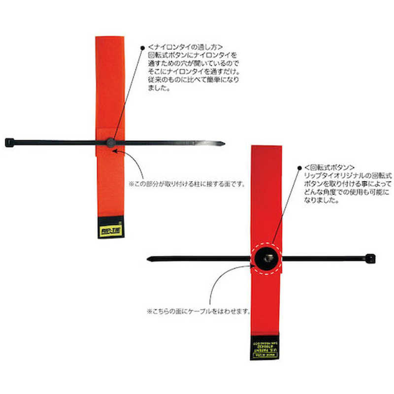 RIPTIE RIPTIE 回転式ケーブルハンガー 25.4mmX76.2mm 1本入 RIP-TIE 黒 S-P3-1PK-BK S-P3-1PK-BK