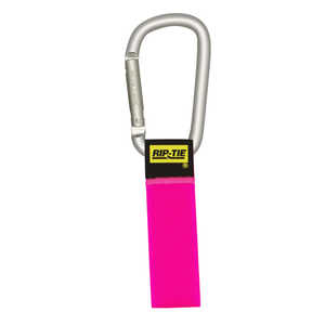 RIPTIE ケーブルキャリアー(カラビナ8cm・銀) 25.4mmX152.6mm 5本入 ネオンピンク J-S6-C05-NP