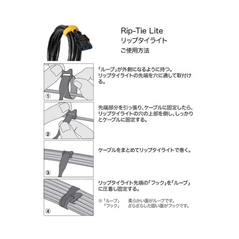 RIPTIE RIPTIE リップタイライト 12.7mmX152.4mm 25本巻 RIP-TIE 黒 Y-06-025-BK Y-06-025-BK