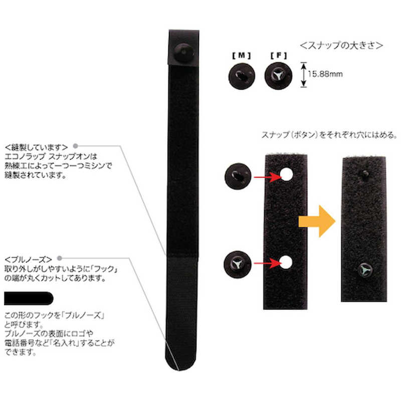 RIPTIE RIPTIE エコノラップアタッチメント「スナップオン」 25. H11ESNTBK H11ESNTBK