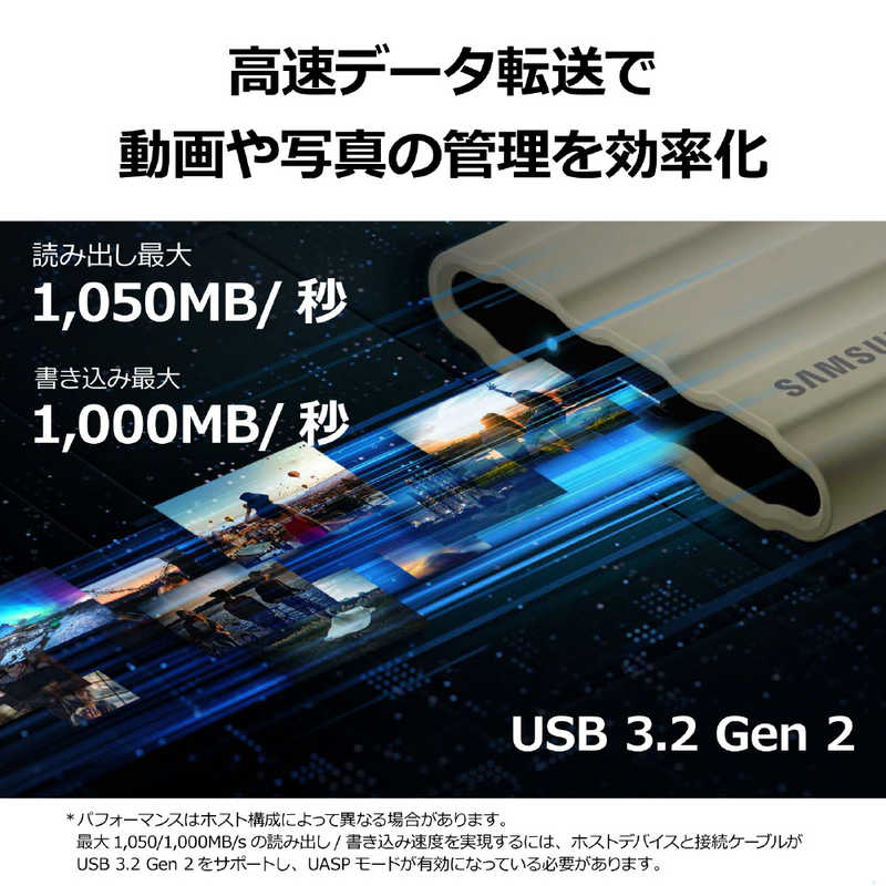 SAMSUNG SAMSUNG Portable SSD T7 Shield ［ポータブル型］ ブラック MU-PE1T0S-IT MU-PE1T0S-IT