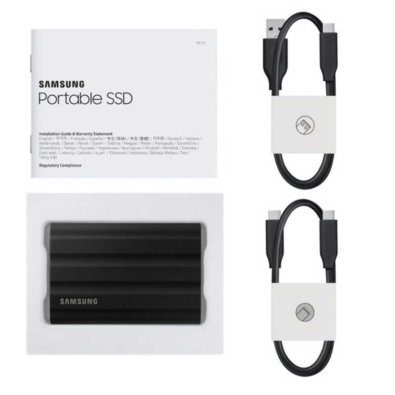 SAMSUNG SAMSUNG 外付けSSD USB-C＋USB-A接続 T7 Shield(Android/Mac/Win) ブラック［4TB/ポータブル型］ MU-PE4T0S-IT MU-PE4T0S-IT