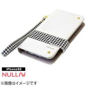 BELEX iPhone SE用 NULL CHIDORI STRIPE CASE スタンド機能 ポケット付+ハンドストラップ BLNL-002-WH ホワイト