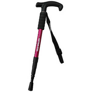キャプテンスタッグ FEEL BOSCO トレッキングステッキ Tグリップコンパクト 4段スライド式 (幅長さ850?950mm) ピンク UM-2315 キャプテンスタッグ FEEL BOSCO トレッキングステッキ Tグリップコンパクト 4段スライド式 (幅長さ850?950mm) ピンク UM-2315
