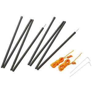 キャプテンスタッグ スチールポール180BK 2本セット(ロープ・ペグ付)UA-4514 UA4514