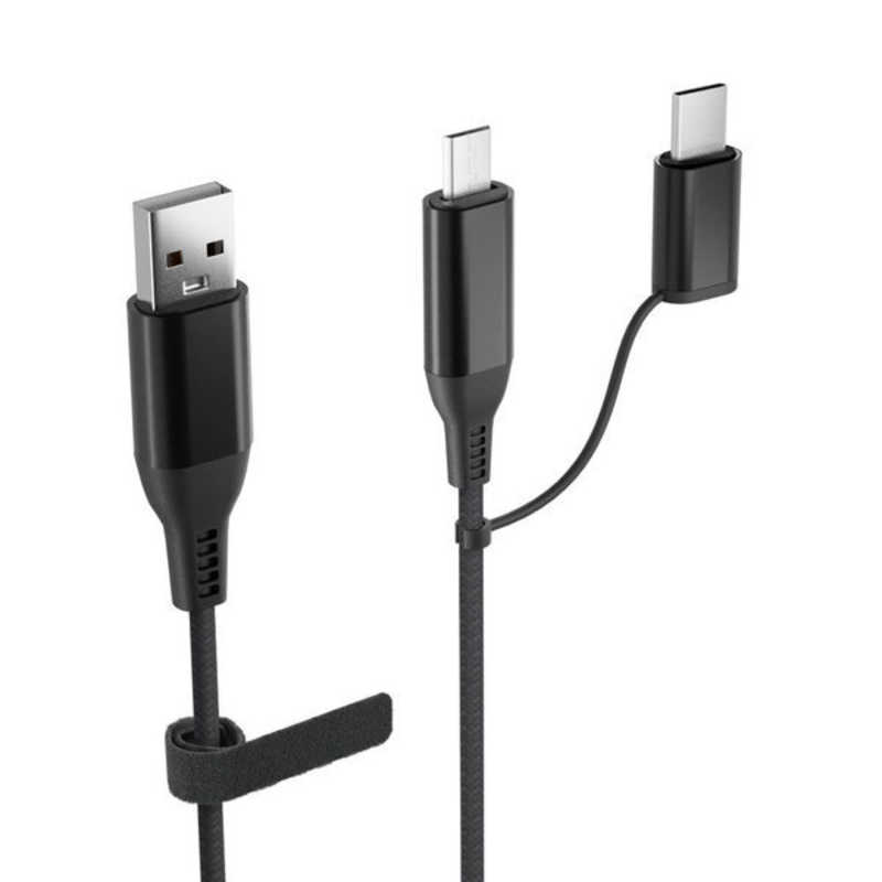 AREA AREA TypeC/MicroUSB 2in1ケーブル エアリア ブラック MS-UAMC12-BK MS-UAMC12-BK