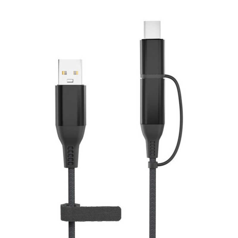 AREA AREA TypeC/MicroUSB 2in1ケーブル エアリア ブラック MS-UAMC12-BK MS-UAMC12-BK