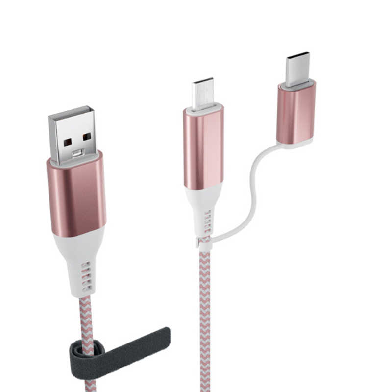 AREA AREA TypeC/MicroUSB 2in1ケーブル エアリア ピンク MS-UAMC12-PK MS-UAMC12-PK