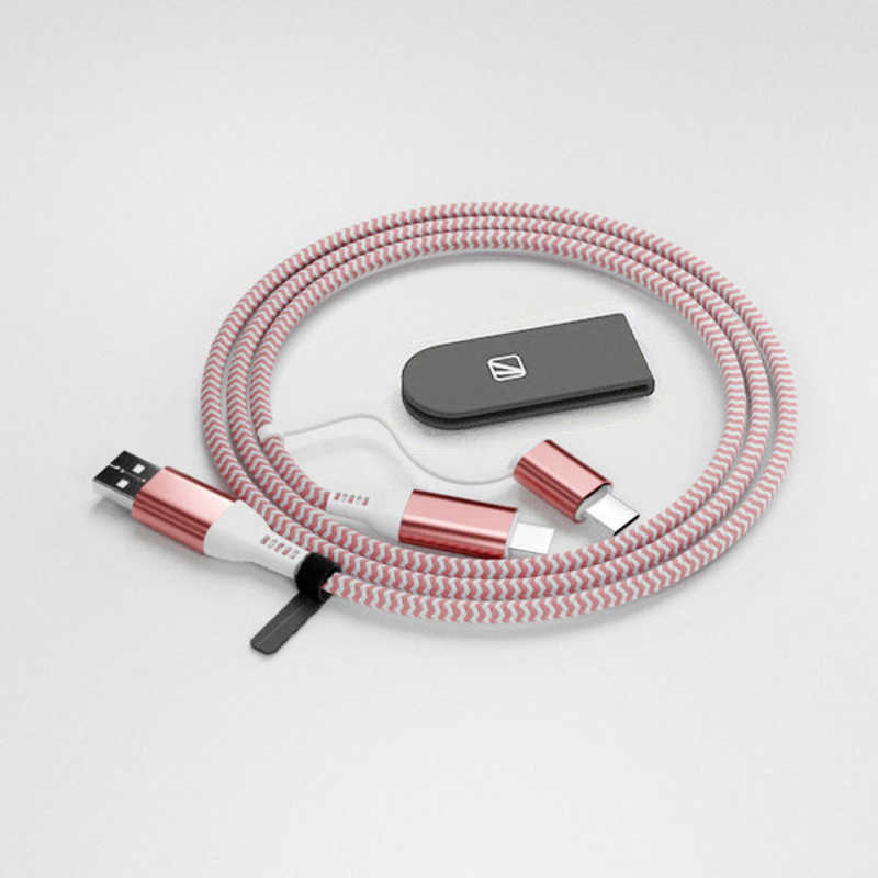 AREA AREA TypeC/MicroUSB 2in1ケーブル エアリア ピンク MS-UAMC12-PK MS-UAMC12-PK