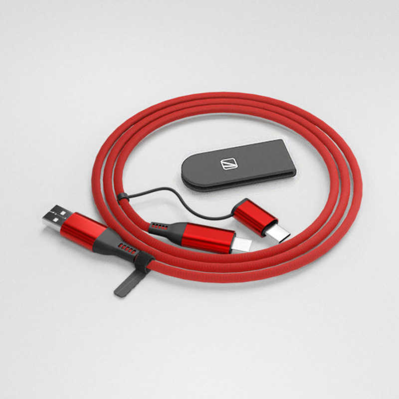 AREA AREA TypeC/MicroUSB 2in1ケーブル エアリア レッド MS-UAMC12-RD MS-UAMC12-RD