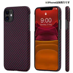 AREA iPhone 11 用 アラミドケース PITAKA ブラック/レッドTwill KI1103R