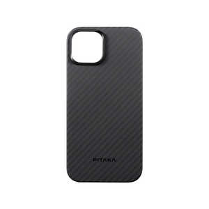 PITAKA MagEZ Case 4 for iPhone 15(6.1インチ) アラミド繊維ケース ［Black/Grey Twill］ 1500D ブラック KI1501