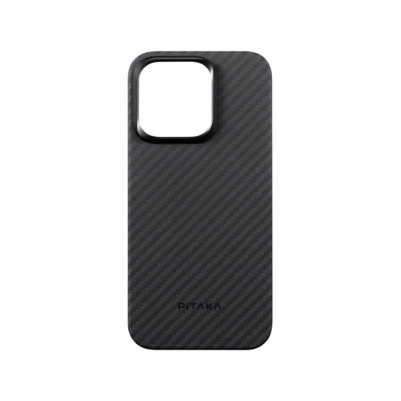 PITAKA PITAKA MagEZ Case 4 for iPhone 15 Pro(6.1インチ) アラミド繊維ケース ［Black/Grey Twill］ 1500D ブラック KI1501P KI1501P