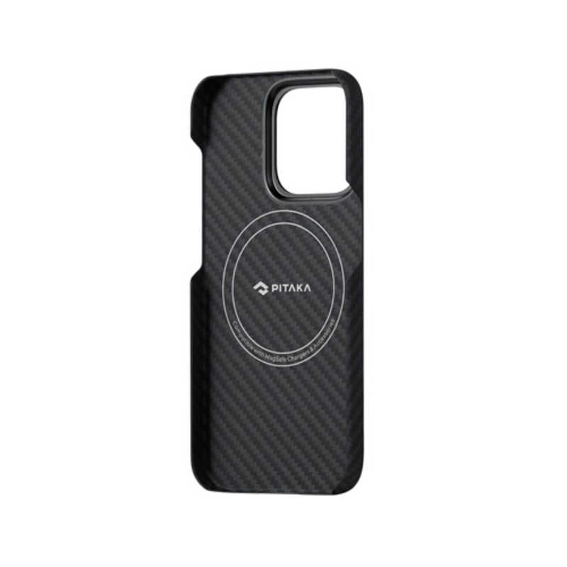 PITAKA PITAKA MagEZ Case 4 for iPhone 15 Pro(6.1インチ) アラミド繊維ケース ［Black/Grey Twill］ 1500D ブラック KI1501P KI1501P