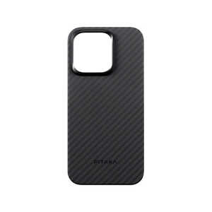 PITAKA MagEZ Case 4 for iPhone 15 Pro(6.1インチ) アラミド繊維ケース ［Black/Grey Twill］ 1500D ブラック KI1501P