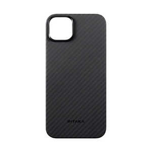 PITAKA MagEZ Case 4 for iPhone 15 Plus(6.7インチ) アラミド繊維ケース ［Black/Grey Twill］ 1500D ブラック KI1501M