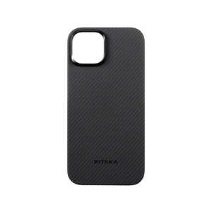 PITAKA MagEZ Case 4 for iPhone 15(6.1インチ) アラミド繊維ケース ［Black/Grey Twill］ 600D ブラック KI1501A