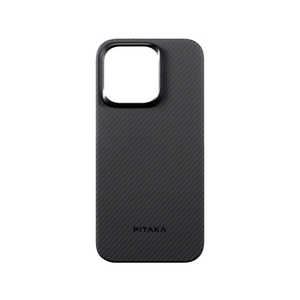 PITAKA MagEZ Case 4 for iPhone 15 Pro(6.1インチ) アラミド繊維ケース ［Black/Grey Twill］ 600D ブラック KI1501PA