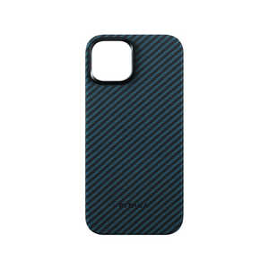 PITAKA MagEZ Case 4 for iPhone 15(6.1インチ) アラミド繊維ケース ［Black/Blue Twill］ 1500D ブルー KI1508