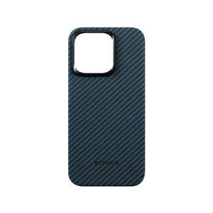 PITAKA MagEZ Case 4 for iPhone 15 Pro(6.1インチ) アラミド繊維ケース ［Black/Blue Twill］ 1500D ブルー KI1508P